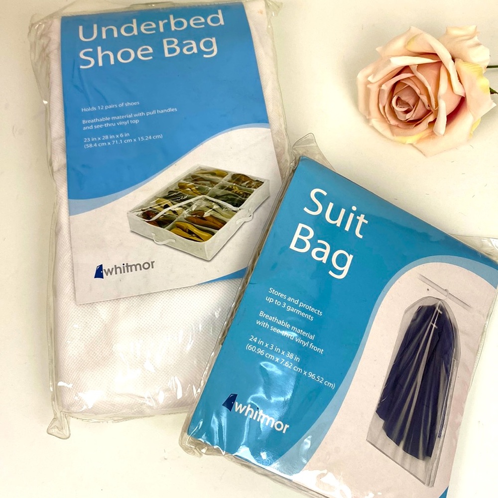 Suit bag and under bed shoe bag NEW set of 2 storage bags